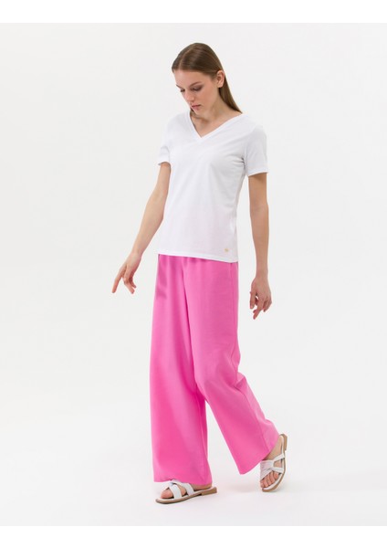 Kadın Pembe Elastik Belli Loose Fit Pantolon 50263029-VR167