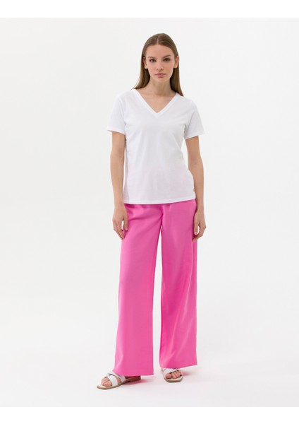 Kadın Pembe Elastik Belli Loose Fit Pantolon 50263029-VR167 modelleri
