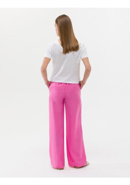 Kadın Pembe Elastik Belli Loose Fit Pantolon 50263029-VR167 fırsatları