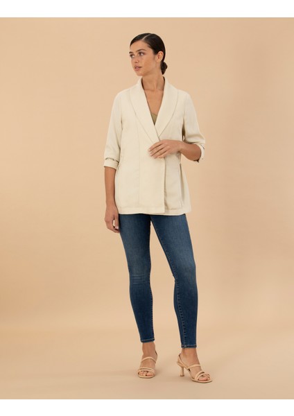 Kadın Krem Regular Fit Ceket 50263092-VR071