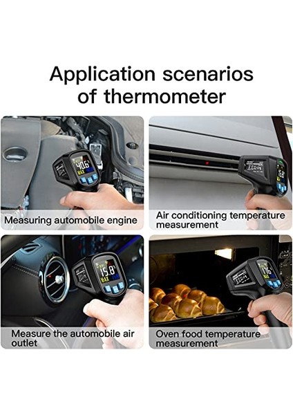 Mestek -50~400°C El Temassız Dijital LCD Kızılötesi Termometre Endüstriyel Ir Sıcaklık Test Cihazı Ayarlanabilir E Ssivity IR03A