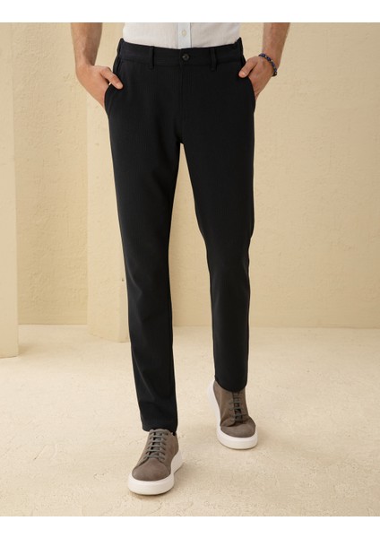 Erkek Lacivert Slim Fit Kanvas Çizgili Pantolon 50291518-VR033 fiyatları