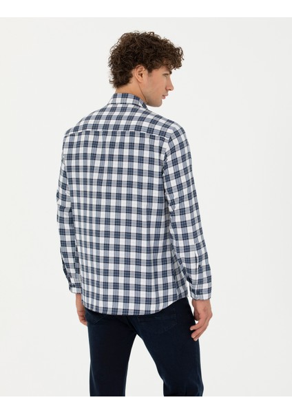 Erkek Lacivert Regular Fit Uzun Kollu Gömlek 50277746-VR033