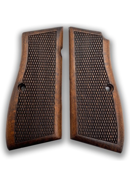 Kabzası - Zig 14, Browning Hp, High Power 14, Dik Kasa, Browning Halkalı (Halka Için Kesim Yaptırmak Için Mesaj Atın), Halkasız ile Uyumlu - Koyu Kahverengi Renk - BRWHPCV004