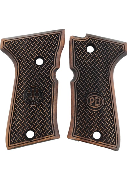 Kabzası - Beretta 92 Kompakt ile Uyumlu - Koyu Kahverengi Renk - BRT92CMPCV003