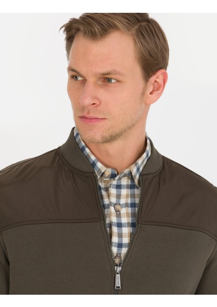 Erkek Haki Regular Fit Hırka 50271416-VR027 fırsatları