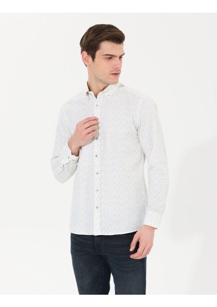Erkek Açık Sarı Slim Fit Uzun Kollu Gömlek 50264902-VR004 fiyatları