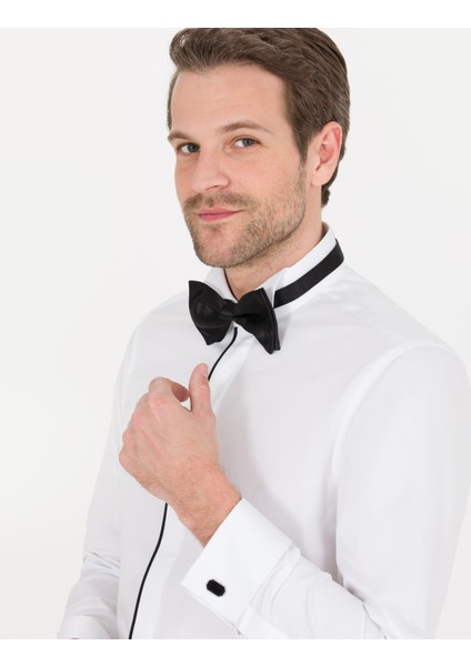 Erkek Beyaz Slim Fit Smokin Gömlek 50256438-VR013