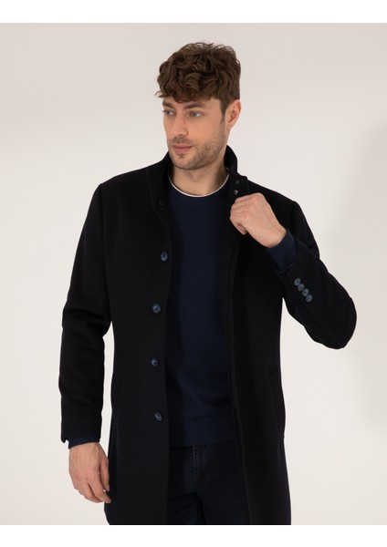 Erkek Lacivert Slim Fit Palto 50257493-VR033