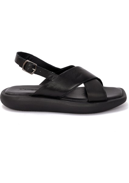 Kadın Siyah Deri Sandalet 50269963-VR046
