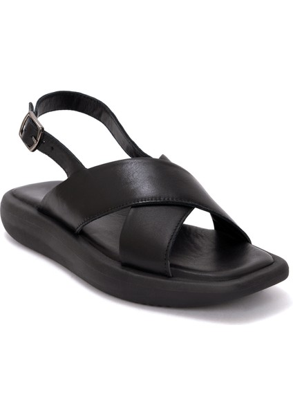 Kadın Siyah Deri Sandalet 50269963-VR046