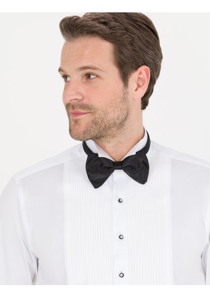 Erkek Beyaz Slim Fit Smokin Gömlek 50256424-VR013 fiyatları