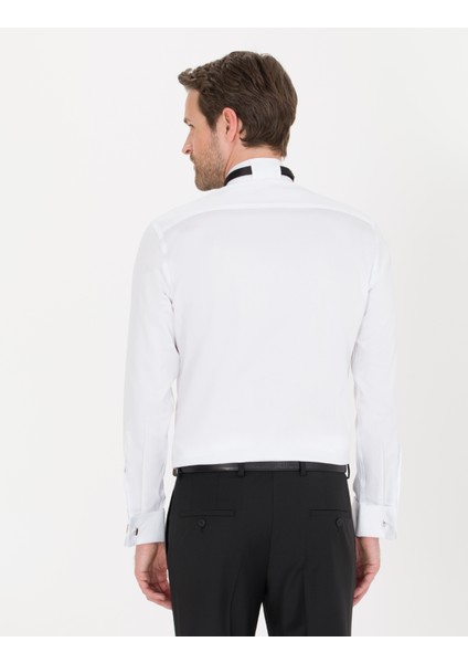 Erkek Beyaz Slim Fit Smokin Gömlek 50256424-VR013 indirimleri