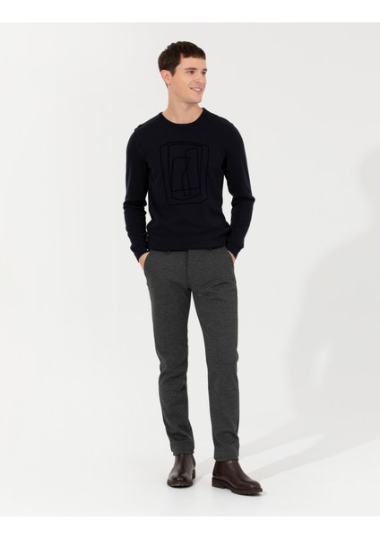 Erkek Lacivert Slim Fit Bisiklet Yaka Triko Kazak 50240607-VR033 fırsatları