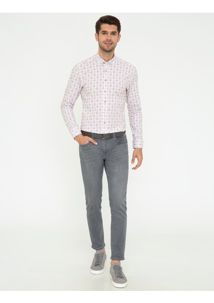 Erkek Açık Kahverengi Slim Fit Uzun Kollu Gömlek 50248114-VR002 fırsatları