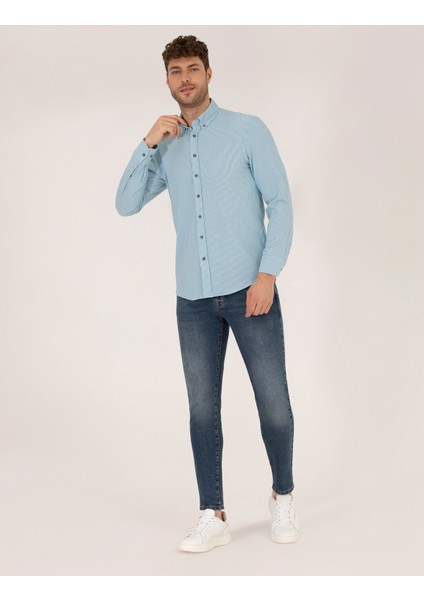 Erkek Aqua Slim Fit Uzun Kollu Gömlek 50266609-VR007 fırsatları
