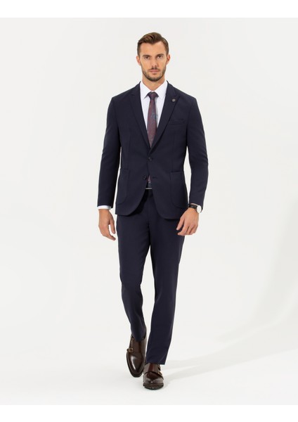 Erkek Lacivert Ex. Slim Fit Takım Elbise 50261101-VR033