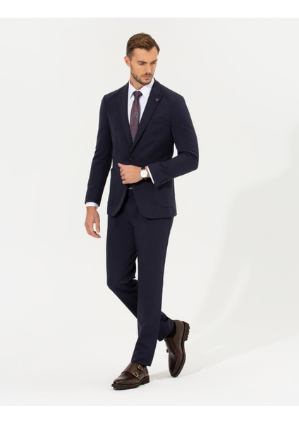 Erkek Lacivert Ex. Slim Fit Takım Elbise 50261101-VR033