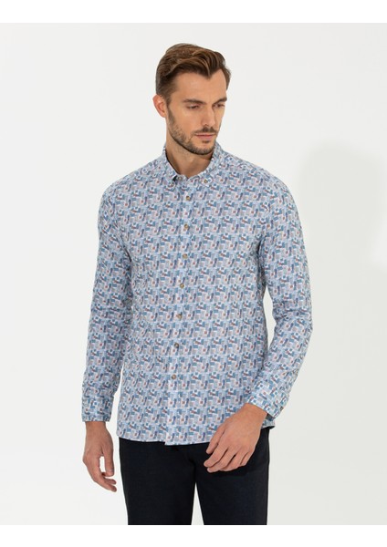 Erkek Bej Slim Fit Uzun Kollu Gömlek 50262462-VR011 modelleri