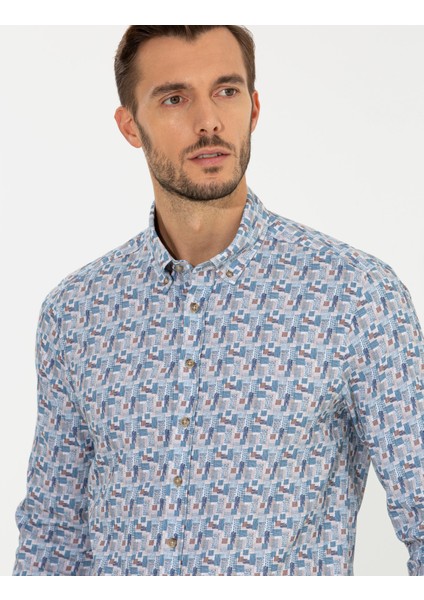 Erkek Bej Slim Fit Uzun Kollu Gömlek 50262462-VR011 indirimleri