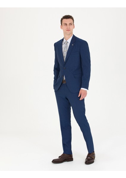 Erkek İndigo Çizgi Detaylı Takım Elbise 50277300-VR028 modelleri
