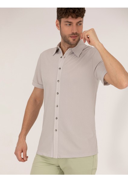 Erkek Gri Slim Fit Örme Gömlek 50268874-VR024 fiyatları