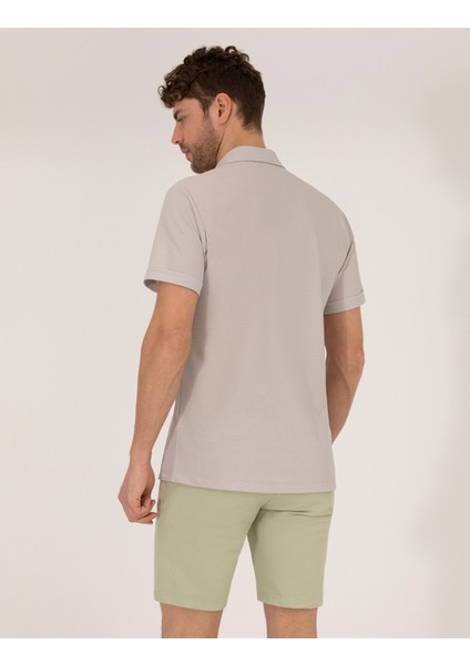 Erkek Gri Slim Fit Örme Gömlek 50268874-VR024 indirimleri