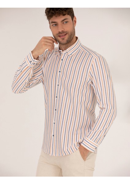 Erkek Pembe Regular Fit Uzun Kollu Gömlek 50265076-VR053