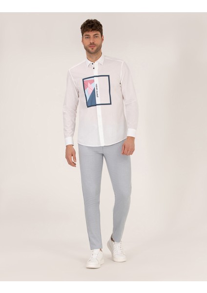 Erkek Açık Mavi Slim Fit Beli Lastikli Chino Pantolon 50271248-VR003