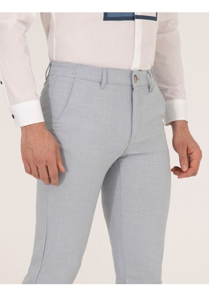 Erkek Açık Mavi Slim Fit Beli Lastikli Chino Pantolon 50271248-VR003