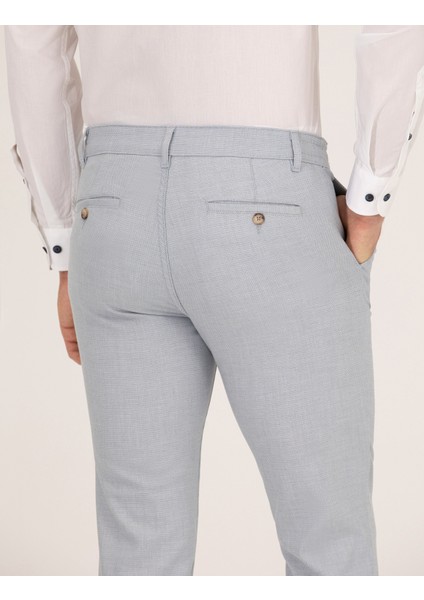 Erkek Açık Mavi Slim Fit Beli Lastikli Chino Pantolon 50271248-VR003