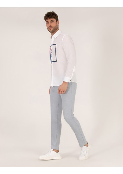 Erkek Açık Mavi Slim Fit Beli Lastikli Chino Pantolon 50271248-VR003