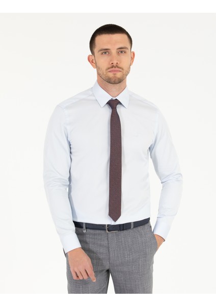 Erkek Açık Mavi Slim Fit Uzun Kollu Klasik Gömlek 50268201-VR003