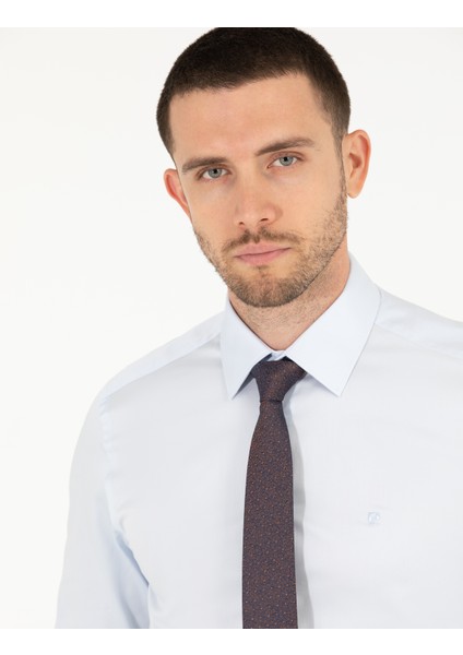 Erkek Açık Mavi Slim Fit Uzun Kollu Klasik Gömlek 50268201-VR003 modelleri