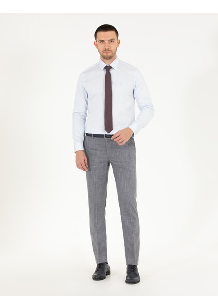 Erkek Açık Mavi Slim Fit Uzun Kollu Klasik Gömlek 50268201-VR003 fırsatları