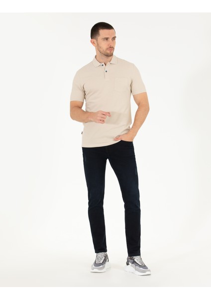 Erkek Taş Regular Fit Polo Yaka Basic Tişört 50269604-VR049 fırsatları