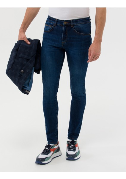 Erkek Lacivert Slim Fit Jean Pantolon 50269067-VR033