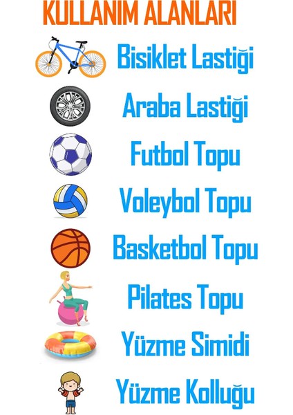 Top Şişirme Iğnesi Seti 5\'li Set Voleybol Basketbol Futbol Bisiklet Pilates Şişirme Seti