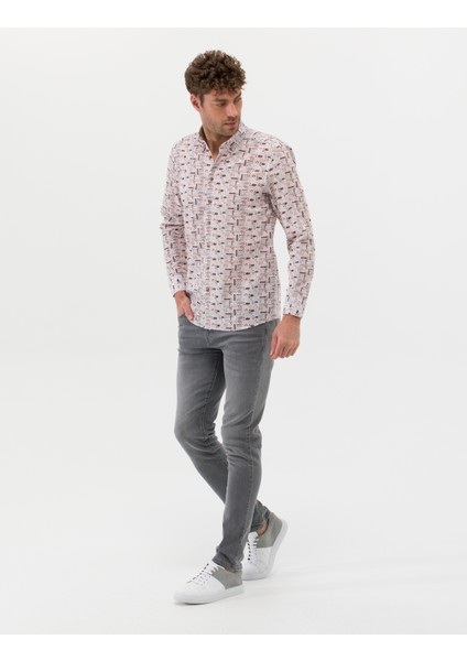 Erkek Bej Regular Fit Uzun Kollu Gömlek 50269435-VR011