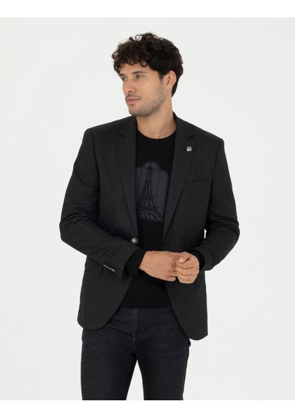 Erkek Siyah Ekstra Slim Fit Blazer Ceket 50274820-VR046