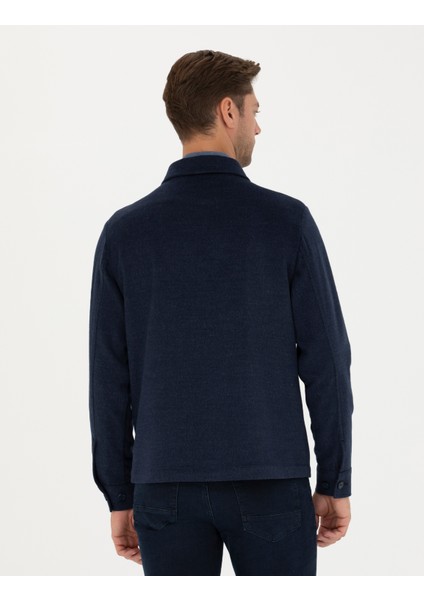Erkek Lacivert Regular Fit Gömlek Ceket 50287361-VR033