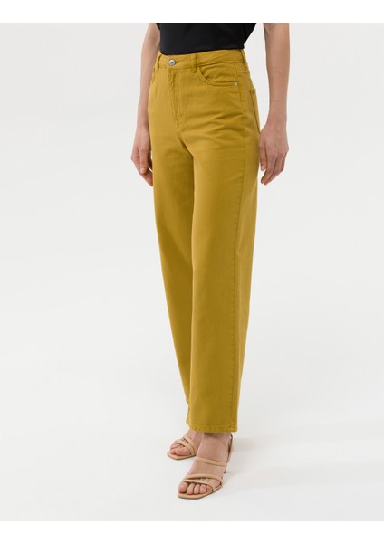 Kadın Yeşil High Waist Flare Fit Jean Pantolon 50273094-VR235 fiyatları