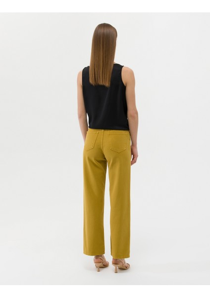 Kadın Yeşil High Waist Flare Fit Jean Pantolon 50273094-VR235 fırsatları