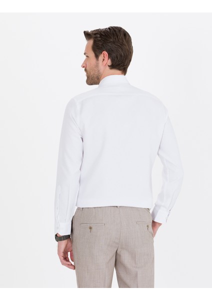 Erkek Beyaz Slim Fit Uzun Kollu Gömlek 50265105-VR013 indirimleri