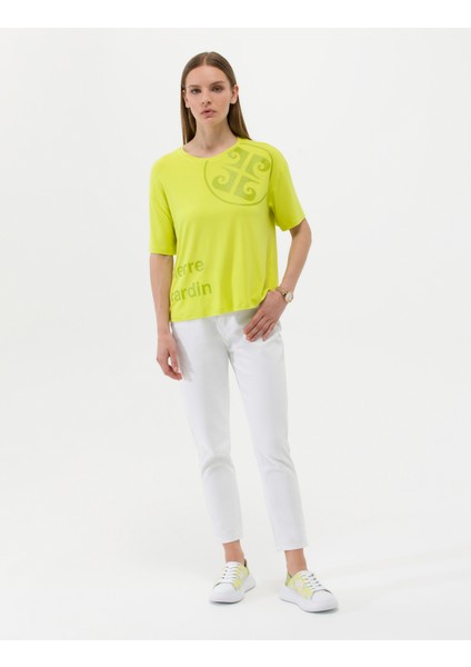 Kadın Yeşil Comfort Fit Tişört 50263377-VR232