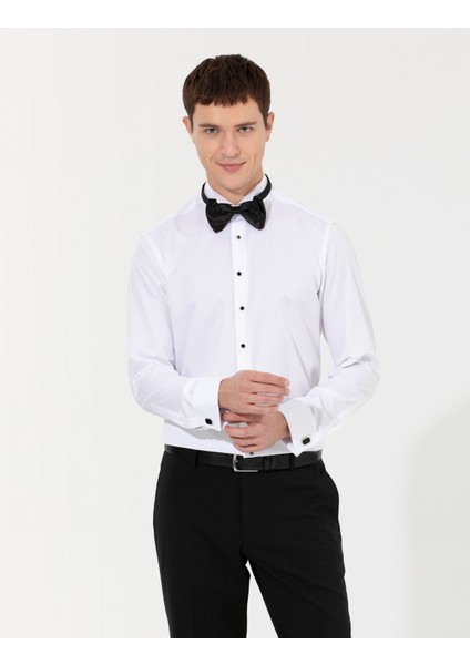 Erkek Beyaz Slim Fit Smokin Gömlek 50258966-VR013 modelleri