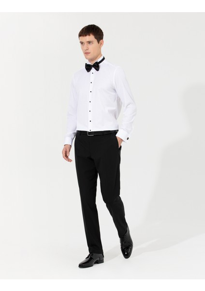 Erkek Beyaz Slim Fit Smokin Gömlek 50258966-VR013 fırsatları