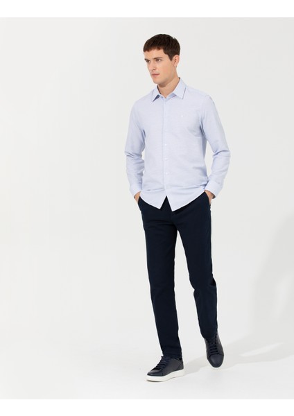 Erkek Lacivert Regular Fit Kanvas Pantolon 50259782-VR033