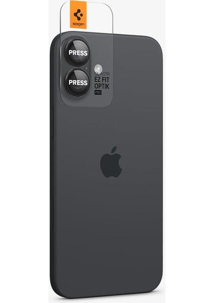 iPhone 16 / 16 Plus Kamera Lens Camı Koruyucu Kolay Kurulum GLAS.tR EZ Fit Optik Pro (2 Adet) Black - AGL07921