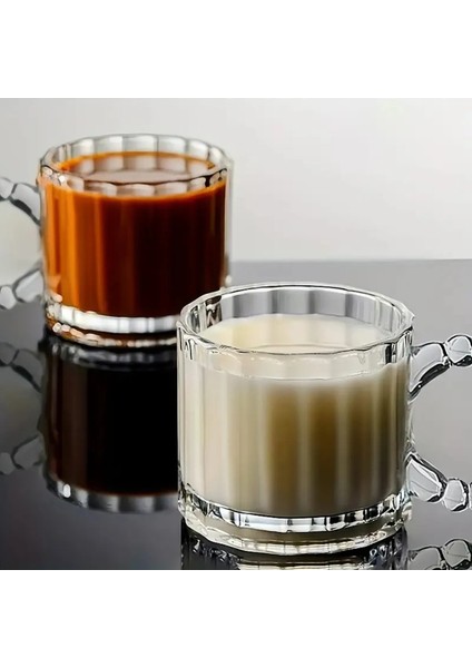 6 Adet Borosilikat Çay Bardağı, Isıya Dayanıklı Sunum Bardağı 250 ml Bonbon